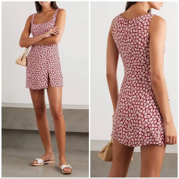 Reformation Noha Floral Mini Dress Red - Picture 2 of 11